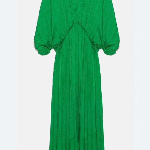 Zara Elegant Green Women's Dress - Picture 2 of 7